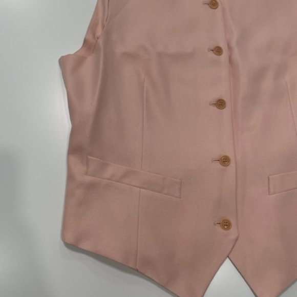 ANNE KLEIN II | Vintage 90s 100% Silk Pastel Pink Vest ~ NEW - Picture 3 of 11